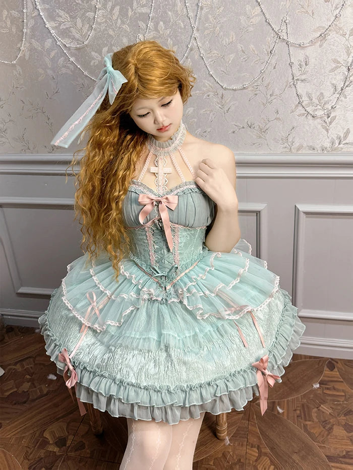 The Versailles Layered Tulle Corset | Jacquard Lace-Up Bustier | Pre-Order Exclusive | Parisian Princess