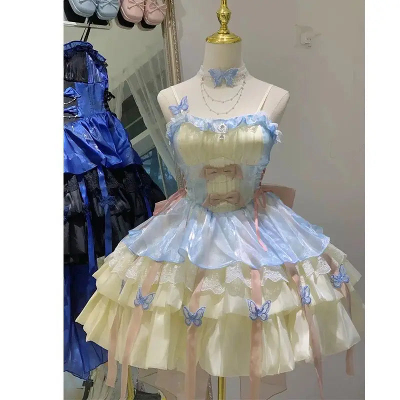 The Madeleine Lolita Mini | French Solid A-Line Party Dress | O-Neck Tatting Short Sleeve Vestido | Parisian Princess
