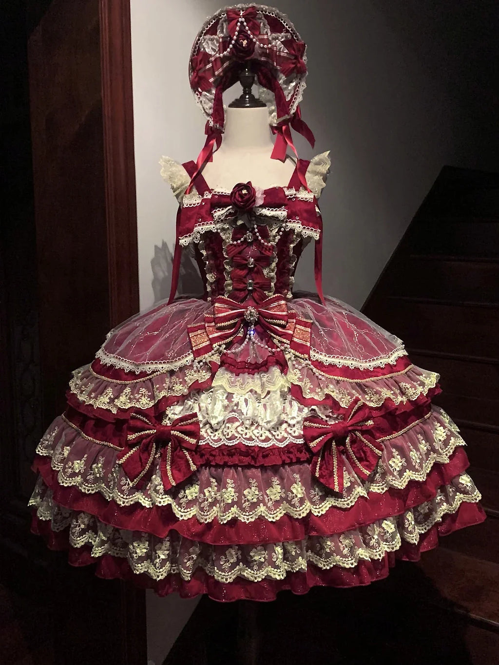 Original Gothic Cos Suspender Dress Jsk Summer New Female Slim-Fit Elegant Cute Bow Cake Dresses Women's Lolita Birthday Dress