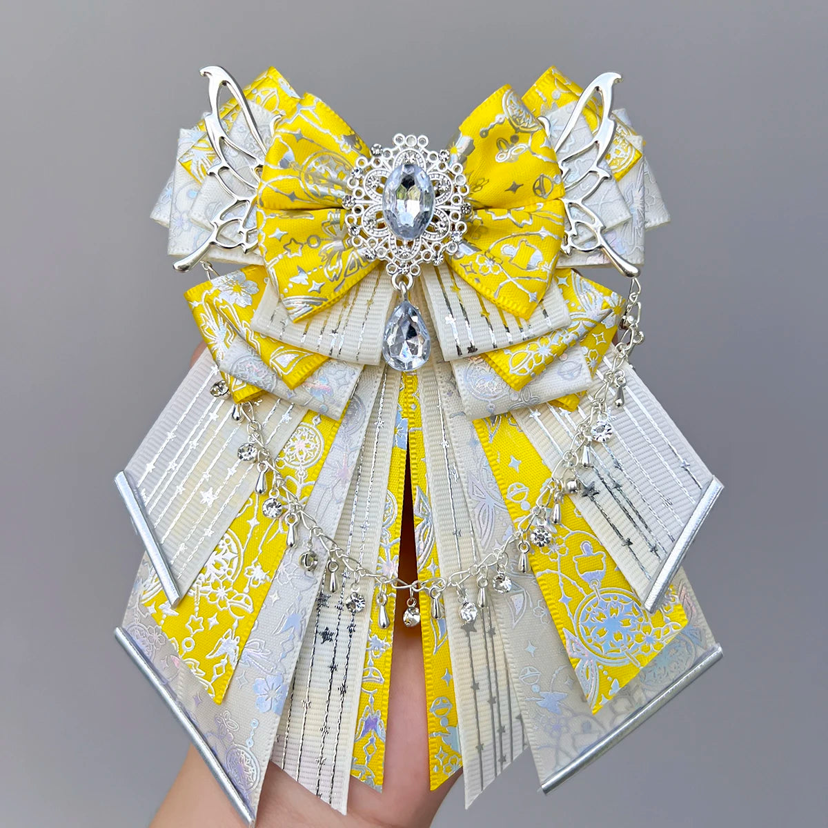 Parisian Blue Bow-luxury in style handmade Fan bow Accessories Light Stick ribbon long streamers knot lolita goods Bag Charm