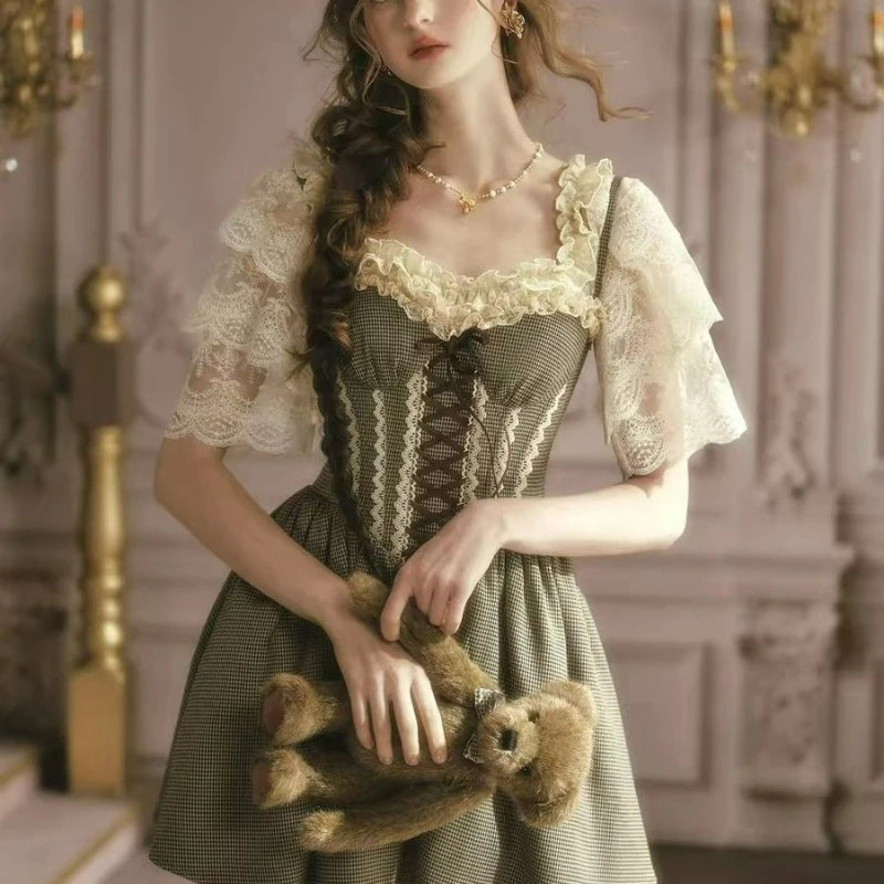 The Palais Royal Lolita Blouse | French Vintage Ruffled Crop Top | Sweet Flare Sleeve Lace Blusa | Parisian Princess