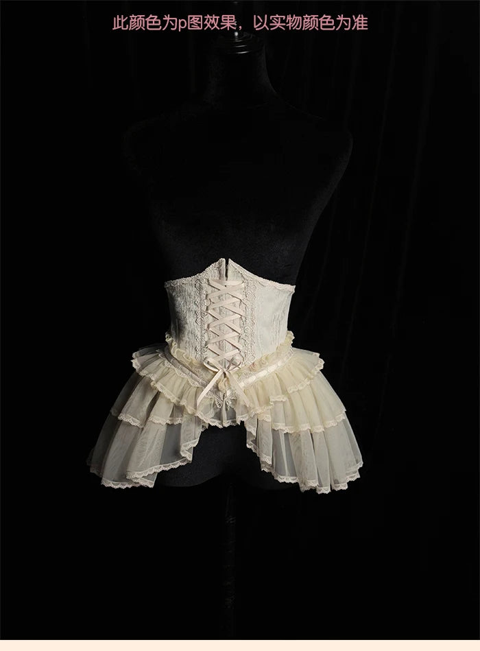 The Versailles Layered Tulle Corset | Jacquard Lace-Up Bustier | Pre-Order Exclusive | Parisian Princess
