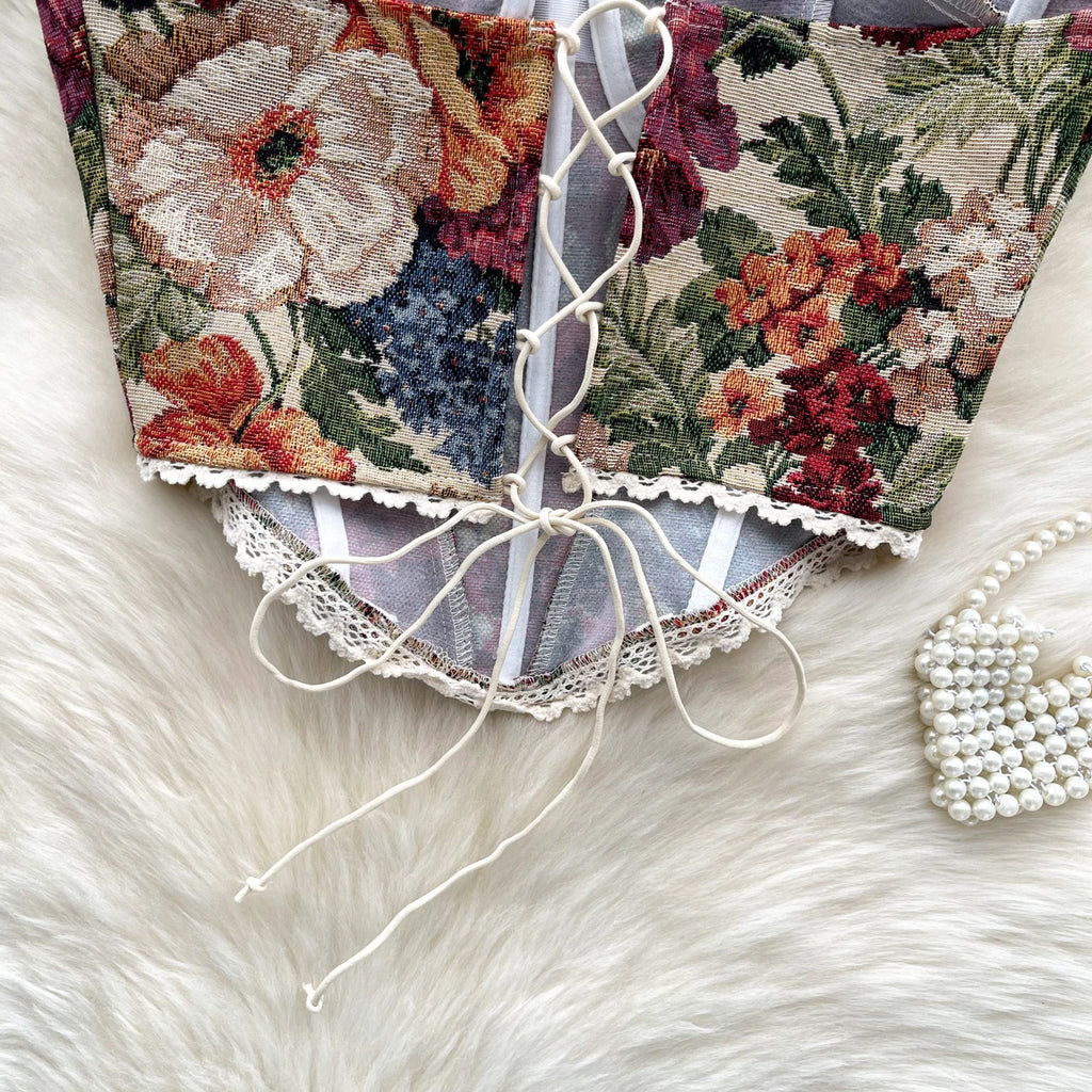 Slimming Parisian Corset Tanks Top Elegant Basic Crop Top  Women Bustier