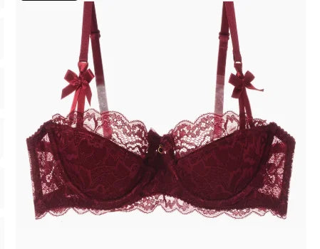 The Versailles Rabbit Ear Lace Bra Set | Half-Cup Push-Up Underwire | French Lace | Parisian Princess