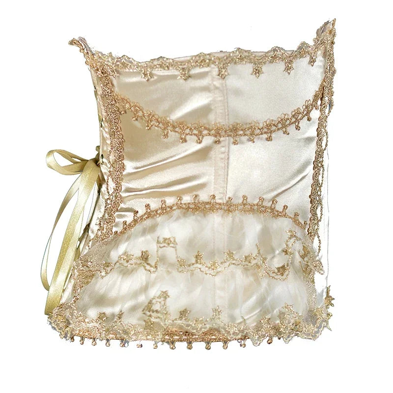 Women Short Steel Bones Floral Lace Underbust Corset Sexy Wedding Evening Dress Corsets Luxury Court Princess Cosplay Lolita