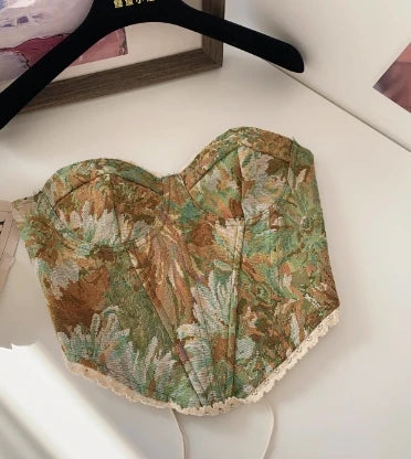 Slimming Parisian Corset Tanks Top Elegant Basic Crop Top  Women Bustier