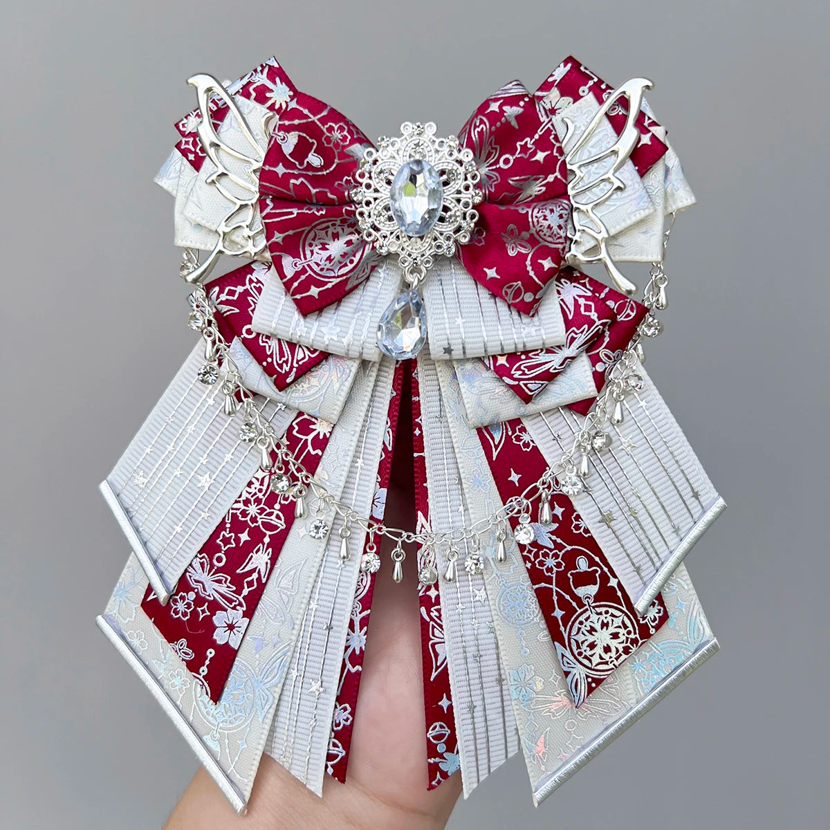 Parisian Blue Bow-luxury in style handmade Fan bow Accessories Light Stick ribbon long streamers knot lolita goods Bag Charm