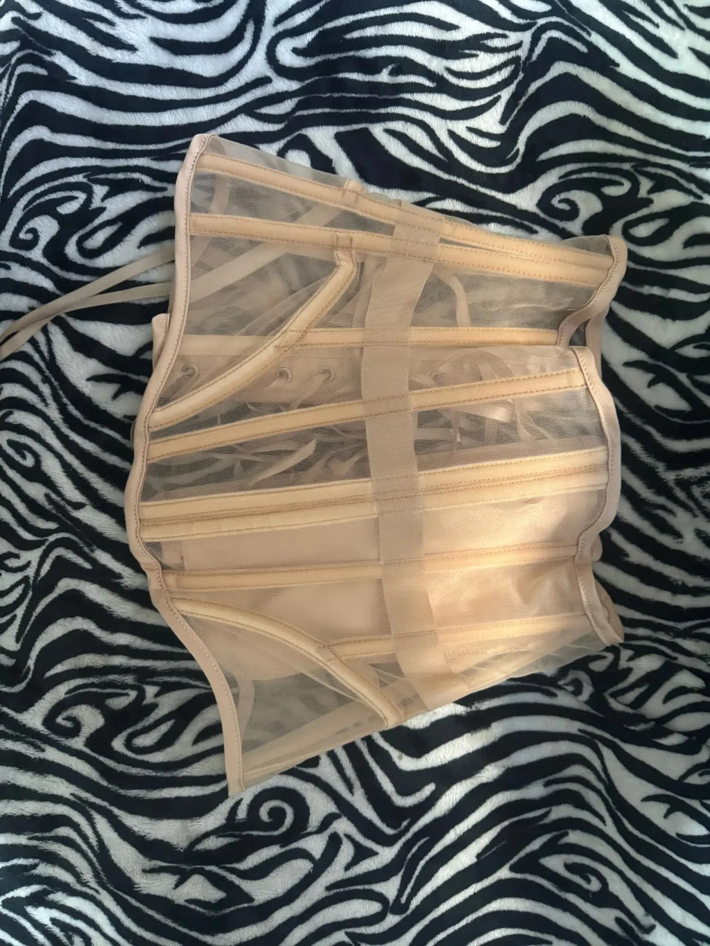 Women Abdomen Tight Corset Crops Under Bust Bustiers Breathable Mesh Waist Girdle With Bones Slimming Lace Up Bodices