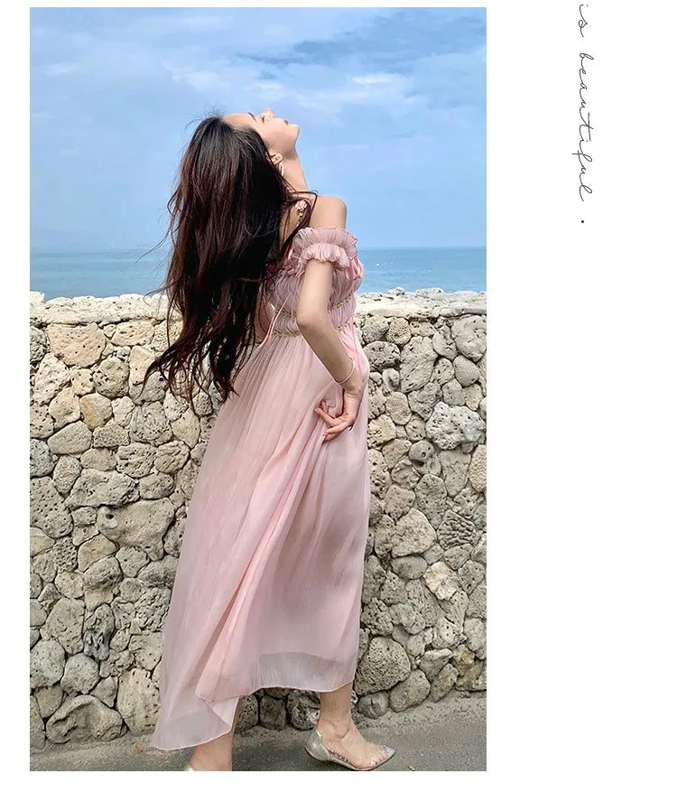 The Romantic "Enchanted" French Long Dress | Sweet Fairy Birthday Gown & Gentle Romantic Style | Parisian Princess