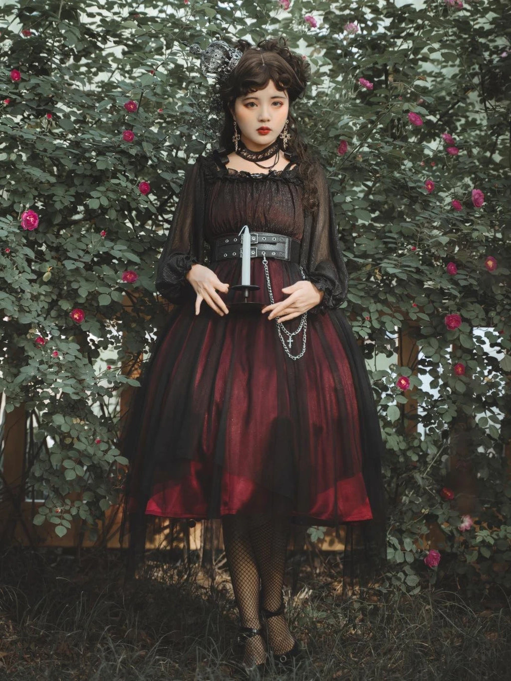 The Aurelia Gothica Gauze Skirt | Hand-Stitched Apricot Maxi | French Flounce Skirt with Ear Fringe | Parisian Princess