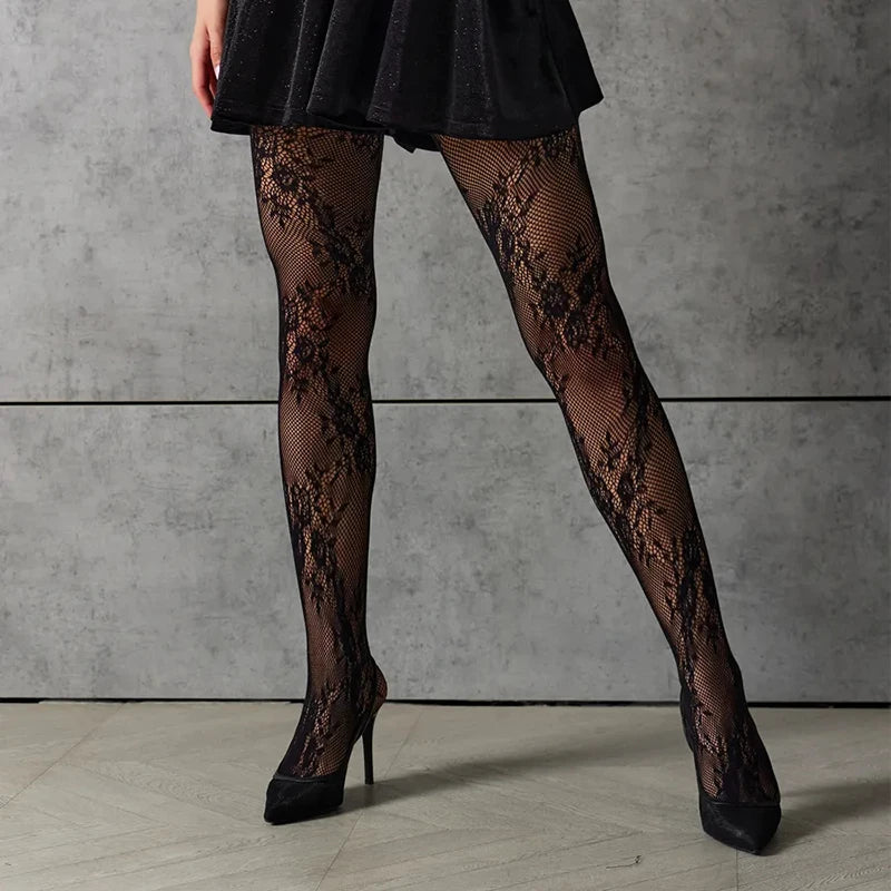Lolita Floral Patterned Tights Women 2025 New y2k Party Stockings Pantyhose for Halloween Cosplay Party Streetwear Leggings