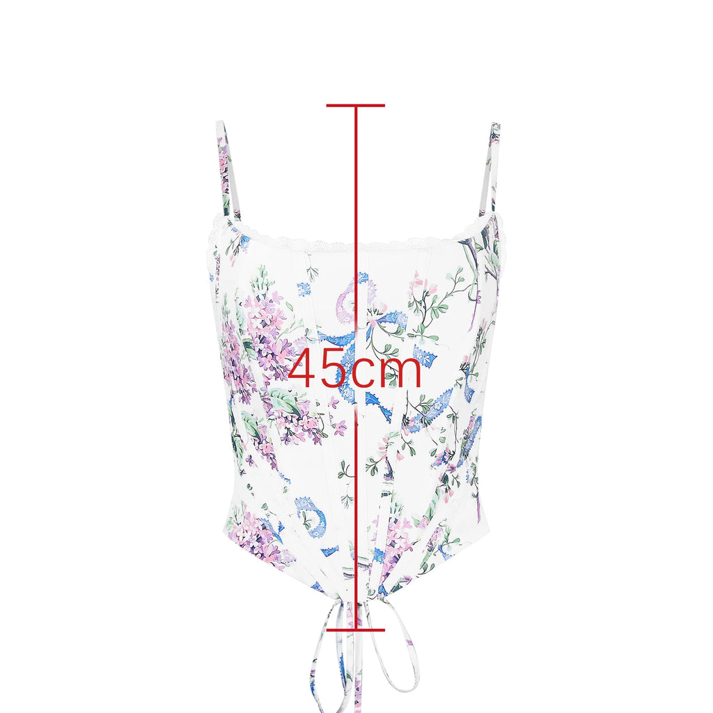 The Coquette Lattice Bustier | Summer Lace-Up Mesh Corset Top | Date Night Spaghetti Strap Party Tank | Parisian Princess