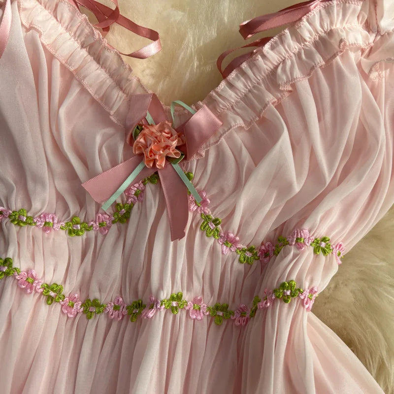 The Romantic "Enchanted" French Long Dress | Sweet Fairy Birthday Gown & Gentle Romantic Style | Parisian Princess