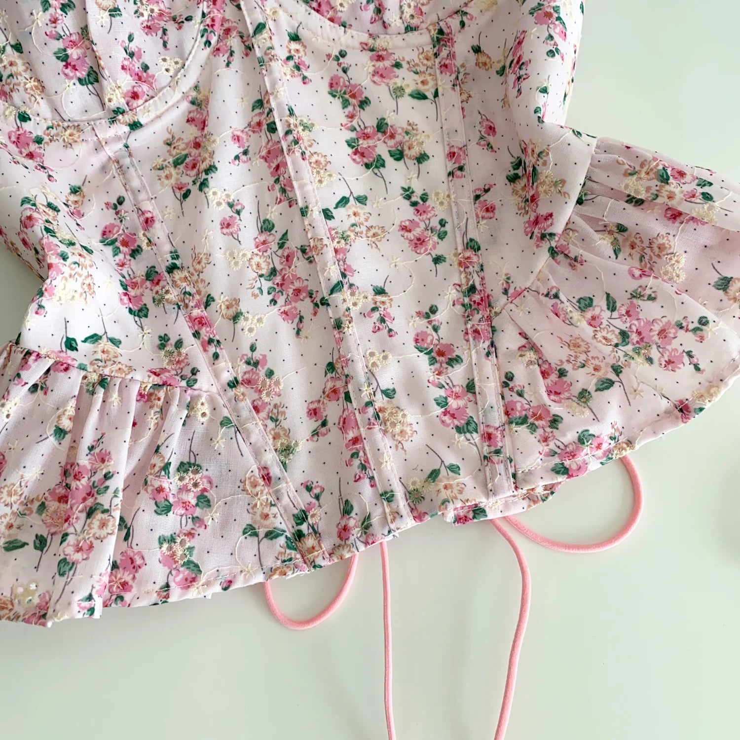 Parisian Floral Corset Tanks Top Corset Bustier Camis Chic Crop Top Women Party Sling Top Y2k