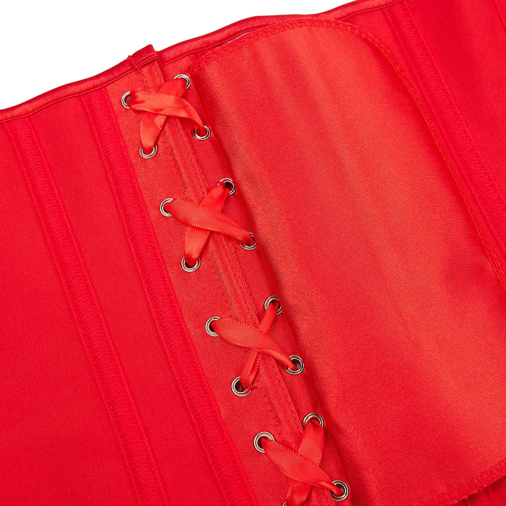 Underbust Corset Sexy Waist Slimming Corset Bustiers Body Shaper for Women Steampunk Lace-up Corset Belt Waist Trainer