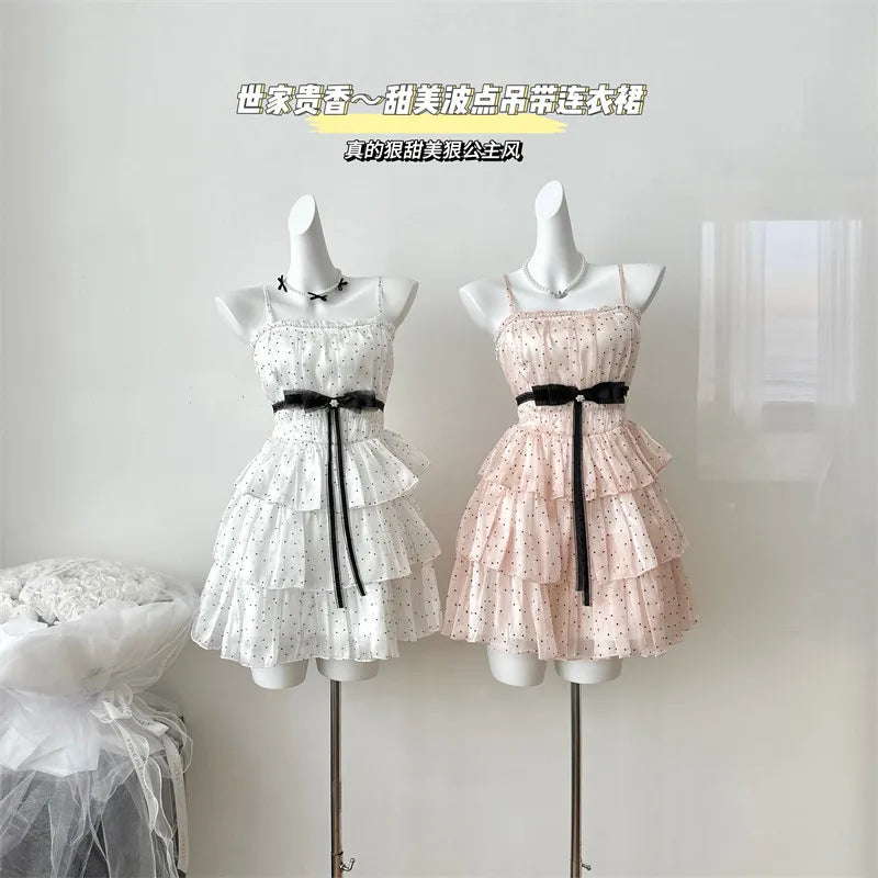 The Madeleine Pink Polka Dot Manteau | Parisian Bow Evening Mini | French Heritage A-Line Frock | 2026 Spring-Summer Atelier Collection
