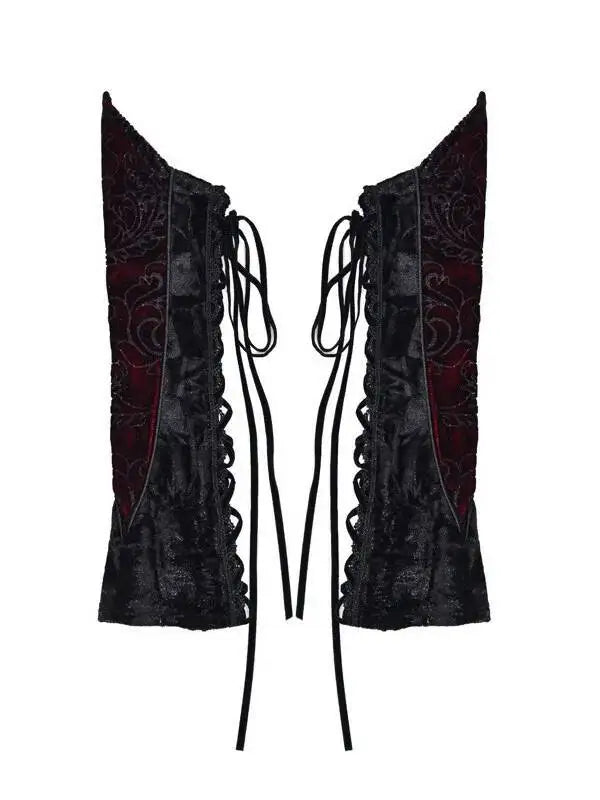 The Scarlet Blood Peak Manteau | French Gothic Dark Heart Velvet Gown | Glitter Mermaid Cosplay Dress | Winter 2024 Atelier Collection