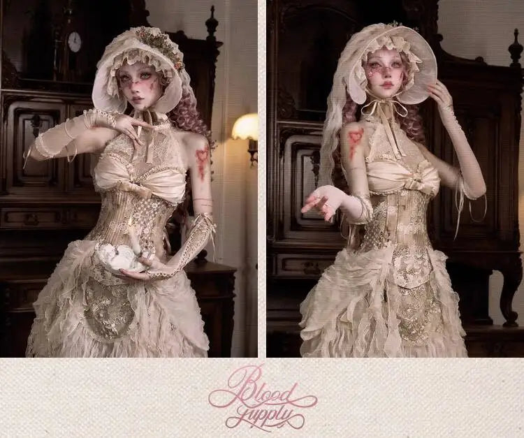 Goddess of Love Venus Lolita Women's Parisian Rococo Retro Elegance Dress Spooky Medieval Sexy Ghost Zombie Dress