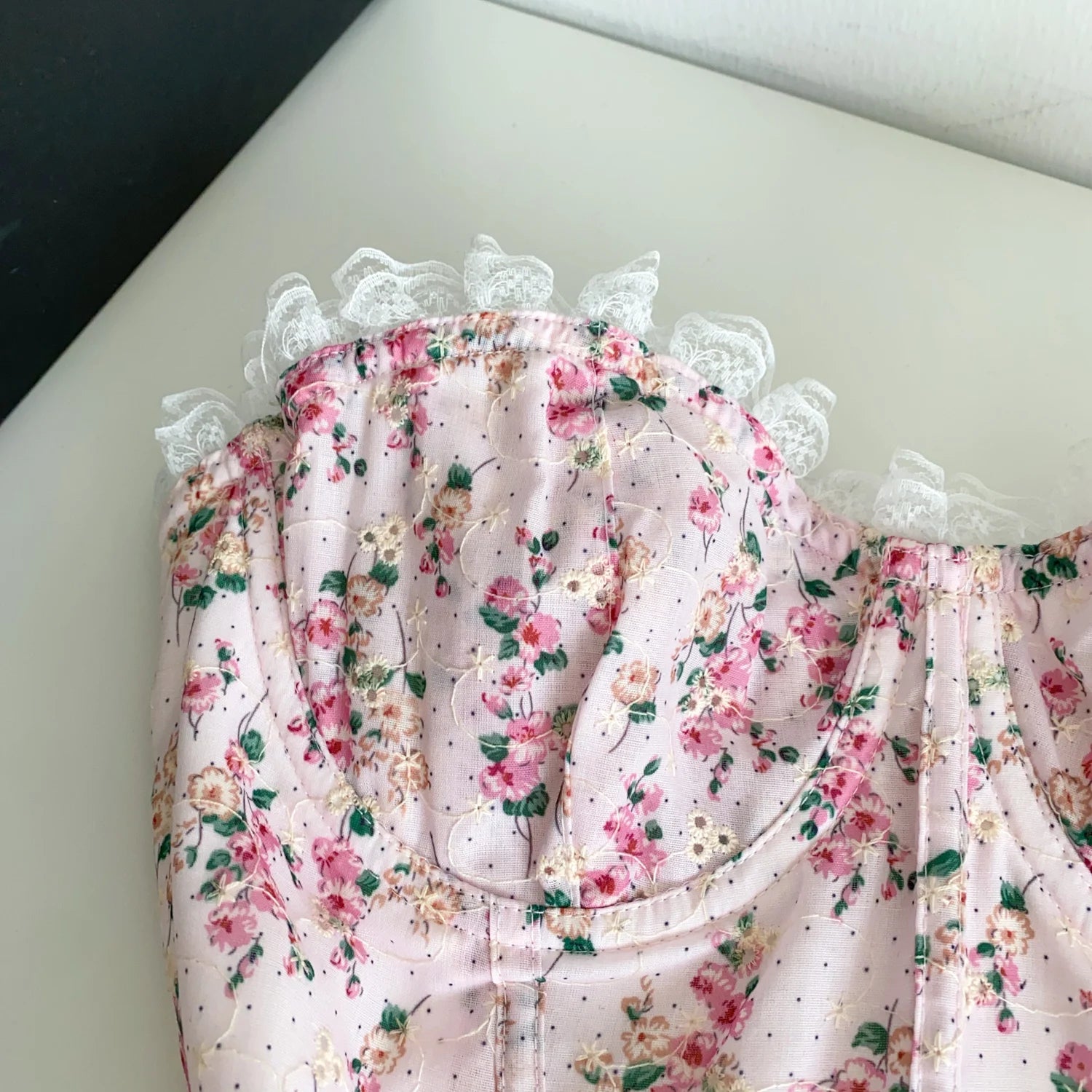 Parisian Floral Corset Tanks Top Corset Bustier Camis Chic Crop Top Women Party Sling Top Y2k