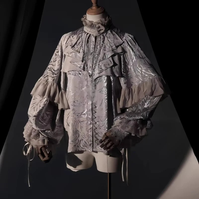 The Royal Court Ruffled Blouse | Vintage French Princess Shirt | Loose Long-Sleeve Top | Parisian Princess