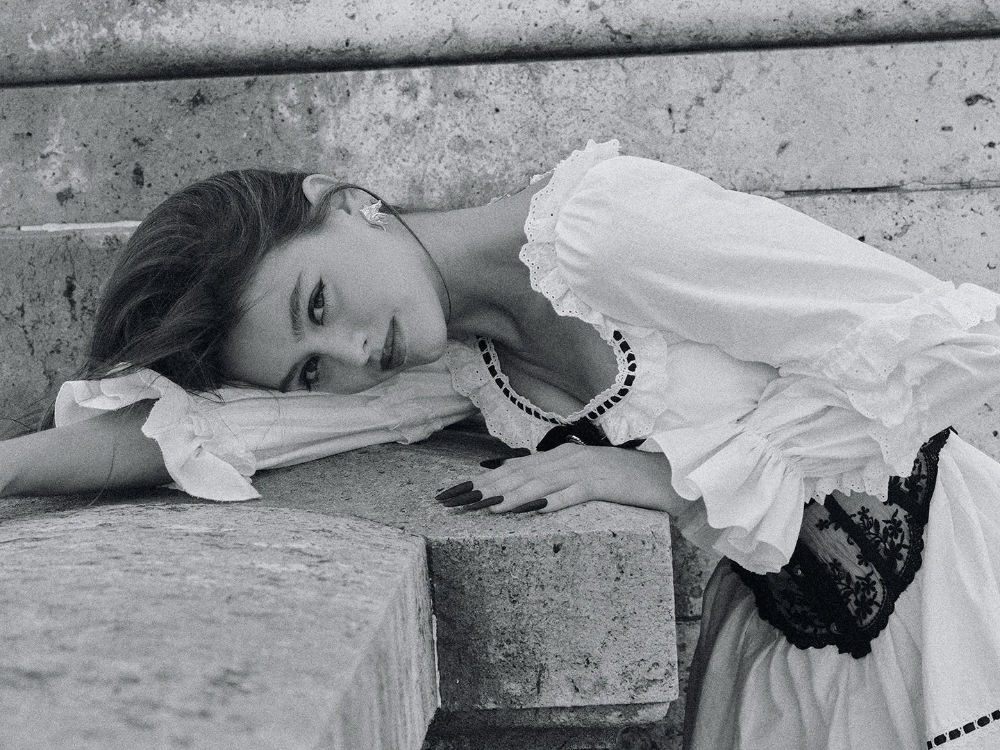 Gothica Parisian Fall White Maxi Dress Women Vintage Elegant Slim Lace Collar Long Sleeve French Halloween Dress