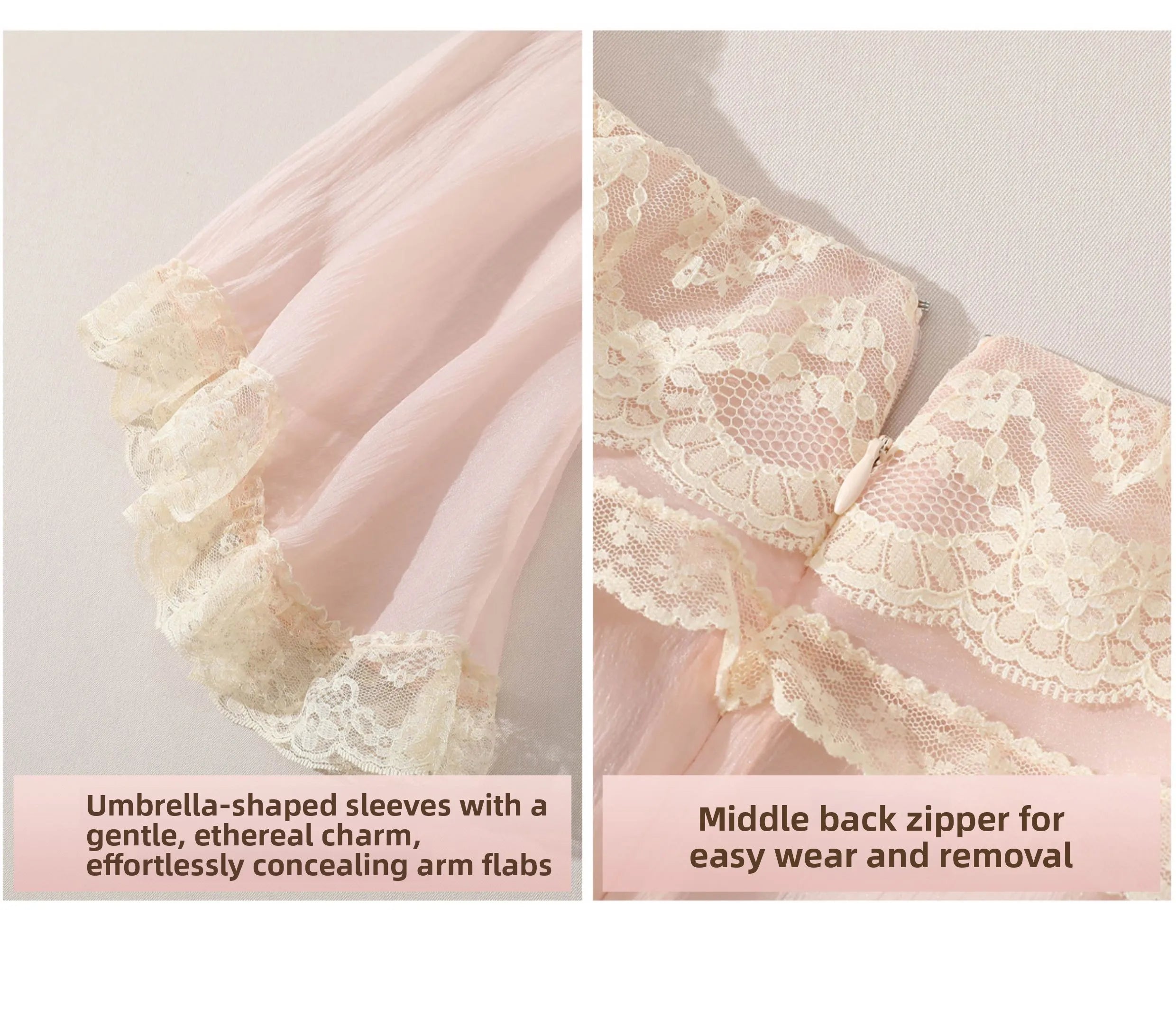 The Parisian Pink Bell Sleeve Gown | Courtly Retro French Lace Dress | Fairy-Tale A-Line Spring Maxi | Parisian Princess