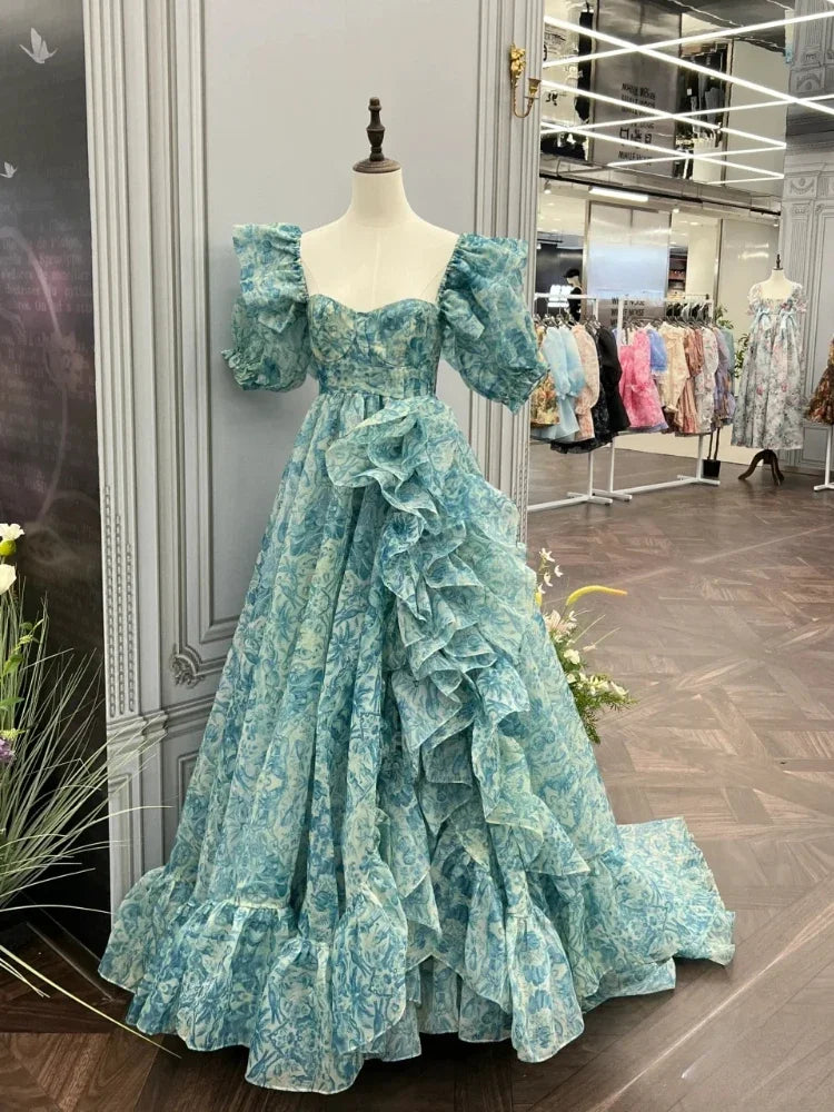 The Fontaine Sleeveless Lace Midi | French Vintage Empire Evening Dress | Chic Irregular Soirée Gown | Parisian Princess