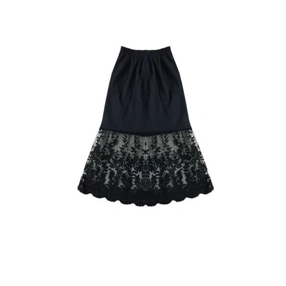The Juliette Lace Underskirt | Parisian Silk-Touch Petticoat | Anti-Glare Safety Slip | French Lace Lining