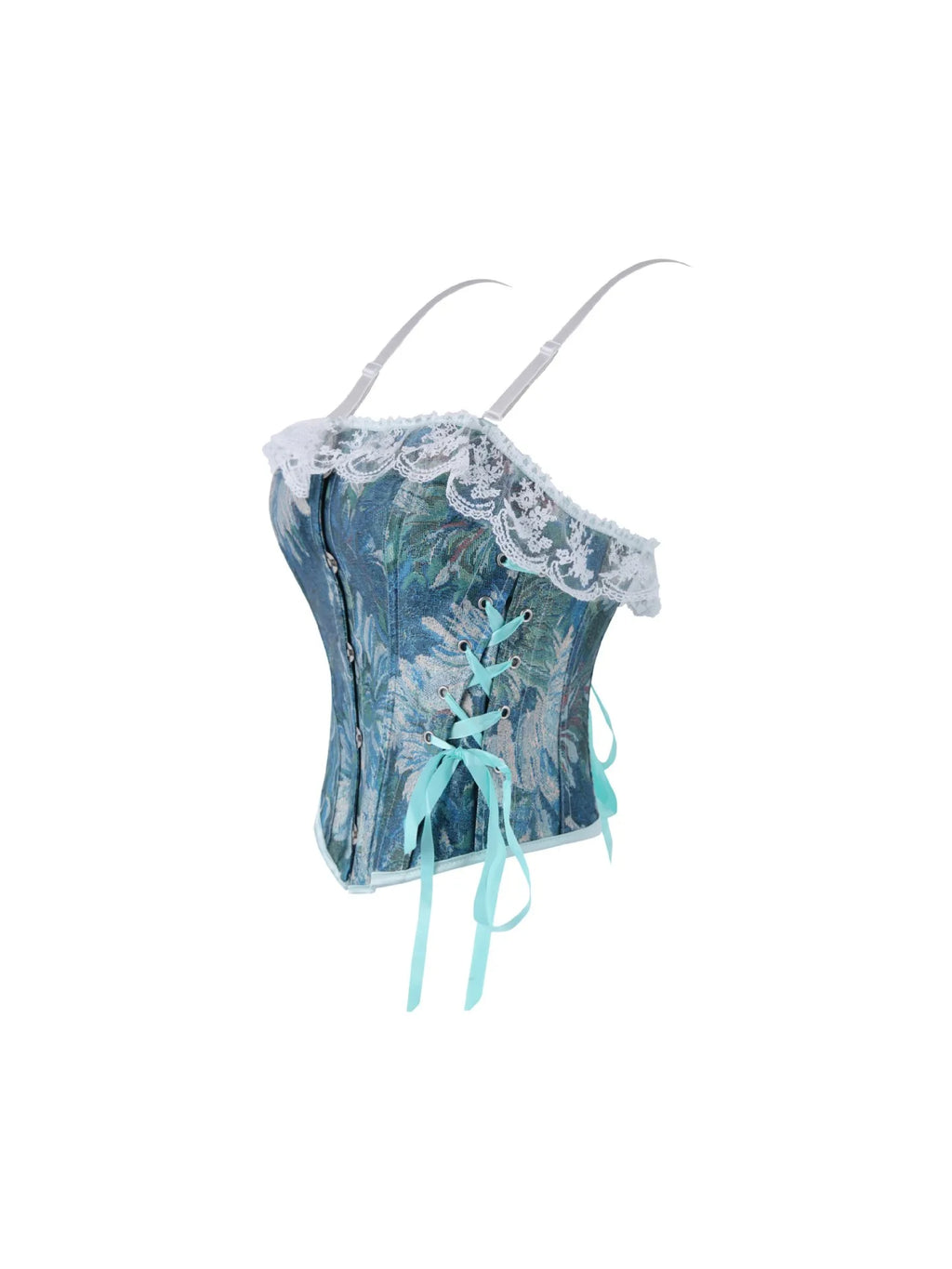 The Trianon Double-Halter Corset | French Lace Layering Strapless Top | Single-Layer Ribbon Back Bustier | Parisian Princess