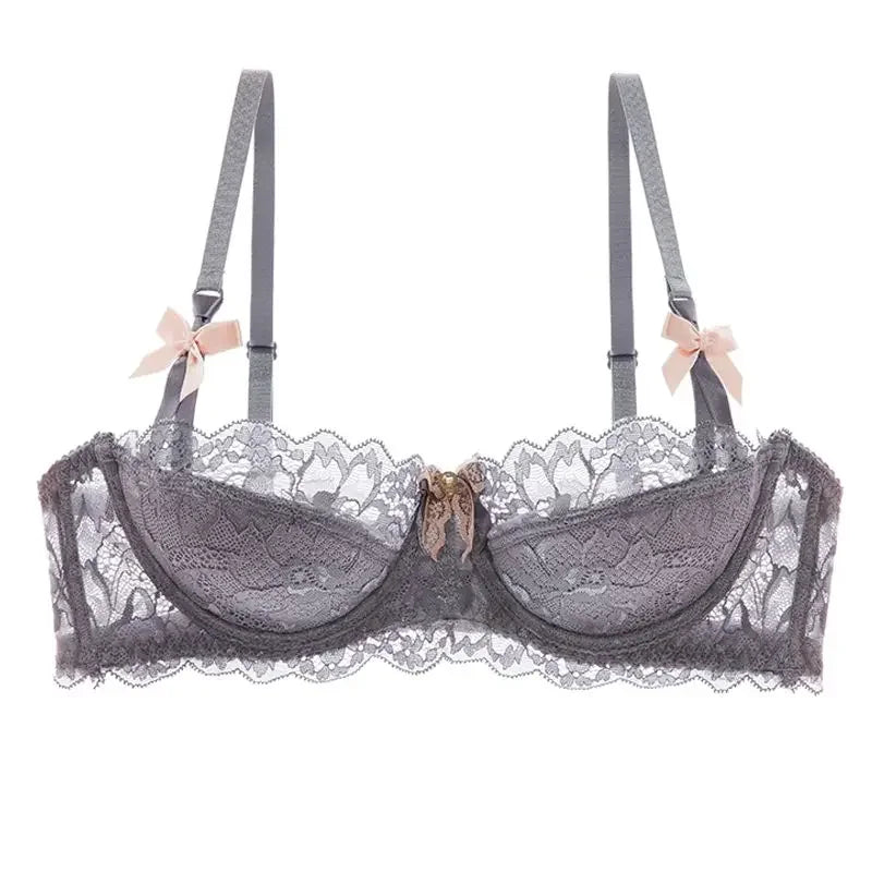 The Versailles Rabbit Ear Lace Bra Set | Half-Cup Push-Up Underwire | French Lace | Parisian Princess