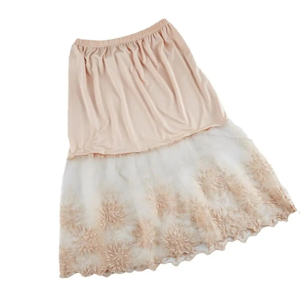 The Juliette Lace Underskirt | Parisian Silk-Touch Petticoat | Anti-Glare Safety Slip | French Lace Lining