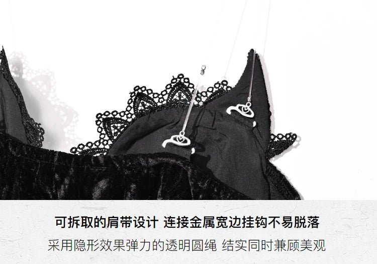 Gothica Original Design Vampire Black Red Dress Lace Patch Gothic Velvet Trumpet Sleeveless Sexy X-Long Dress Halloween