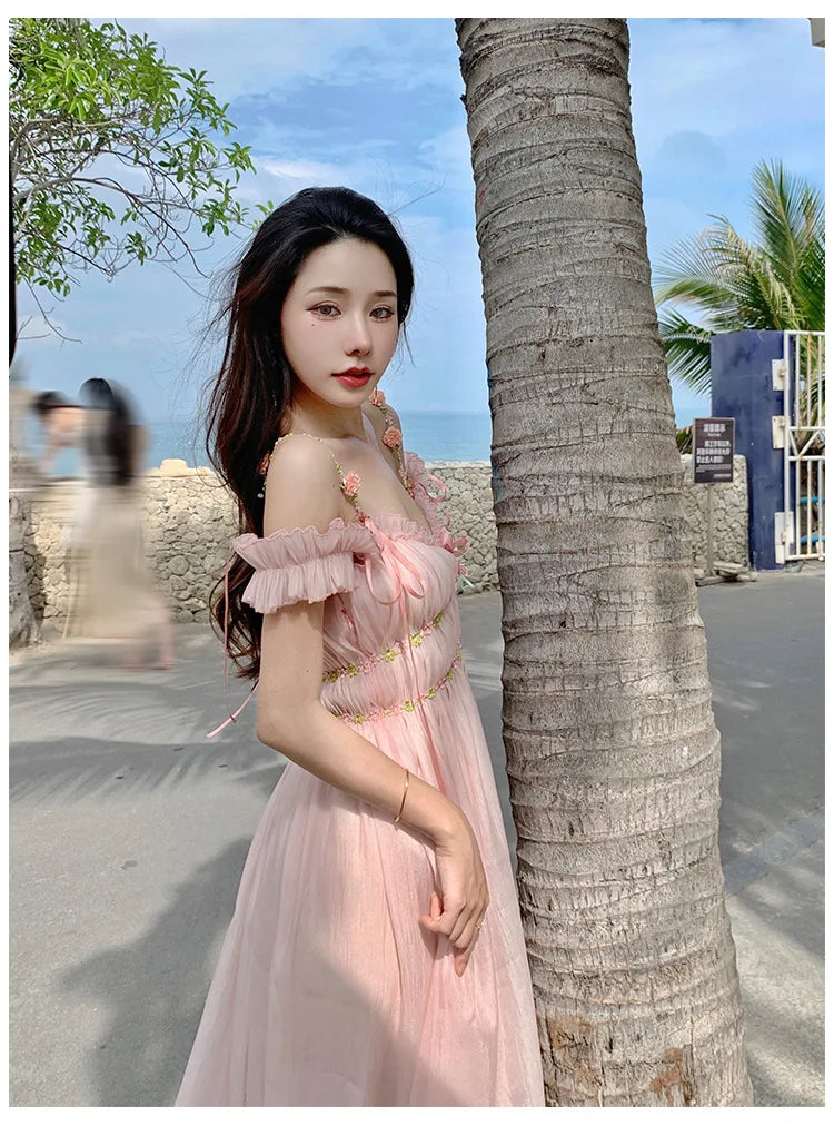 The Romantic "Enchanted" French Long Dress | Sweet Fairy Birthday Gown & Gentle Romantic Style | Parisian Princess