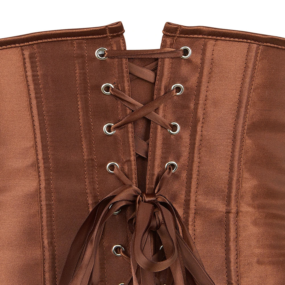 Underbust Corset Sexy Waist Slimming Corset Bustiers Body Shaper for Women Steampunk Lace-up Corset Belt Waist Trainer