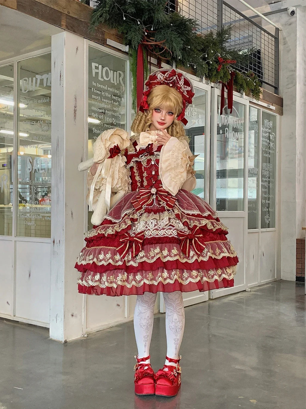 Original Gothic Cos Suspender Dress Jsk Summer New Female Slim-Fit Elegant Cute Bow Cake Dresses Women's Lolita Birthday Dress