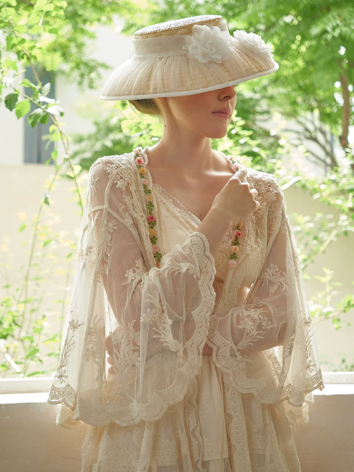 The Butterfly Dance Bolero | 3D Flower Lace Top | Hand-Dyed Versatile Cover-Up | Parisian Princess