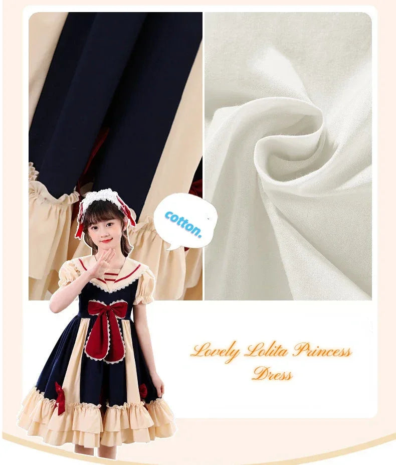 Petite Princess Lolita  Cute Princess Dress New Children's Fashion Birthday Dresses Tutu Send Headpiece 3-15Y 2023