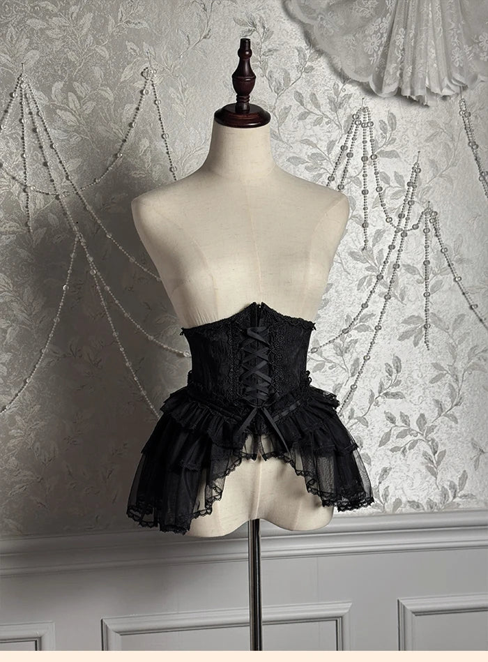 The Versailles Layered Tulle Corset | Jacquard Lace-Up Bustier | Pre-Order Exclusive | Parisian Princess