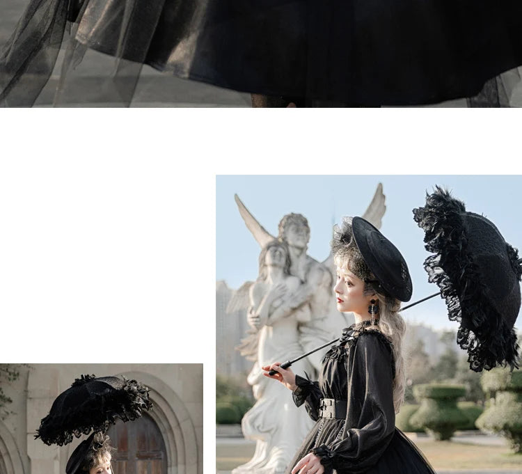 The Aurelia Gothica Gauze Skirt | Hand-Stitched Apricot Maxi | French Flounce Skirt with Ear Fringe | Parisian Princess