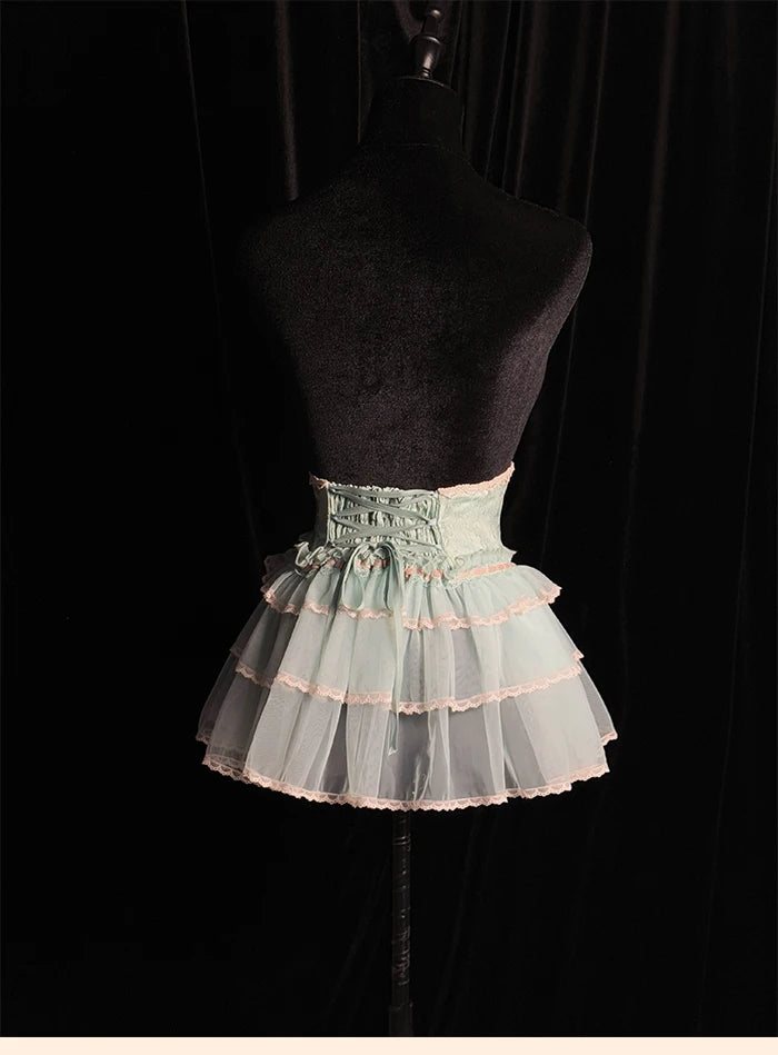 The Versailles Layered Tulle Corset | Jacquard Lace-Up Bustier | Pre-Order Exclusive | Parisian Princess