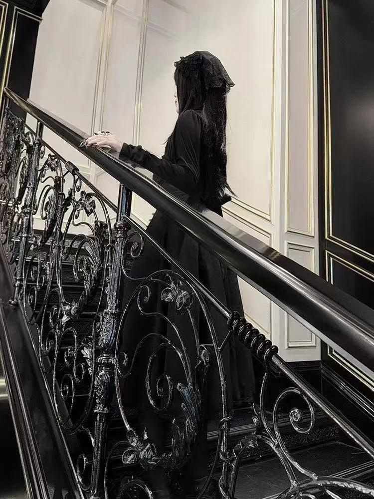 France Gothic Grunge Y2k Lace Dress Women Dark Academia Sexy Slim Party Dresses Korean Fashion Design Festival Long Prom Dress