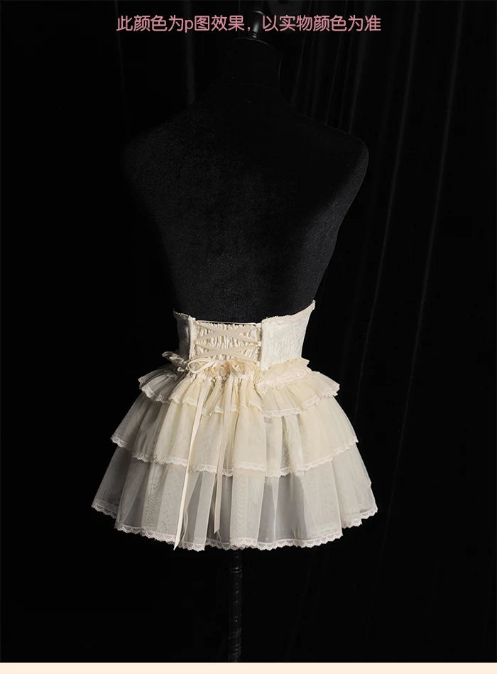 The Versailles Layered Tulle Corset | Jacquard Lace-Up Bustier | Pre-Order Exclusive | Parisian Princess