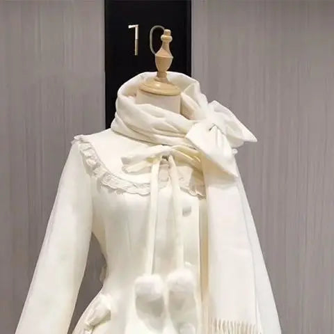 French Court Lolita Lace Patchwork Sweet Dress Coat Women Parisian Aesthetic Contrast Color Dresses Elegant Cute Party