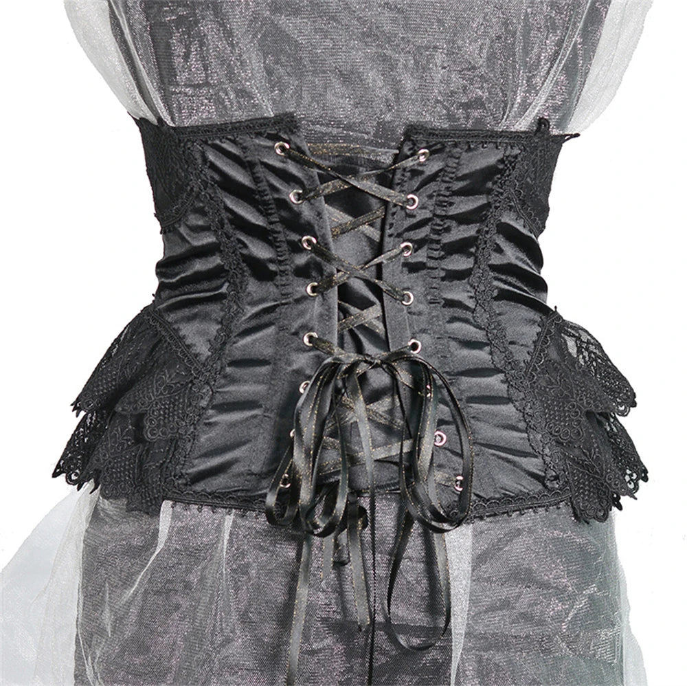 Women Short Steel Bones Floral Lace Underbust Corset Sexy Wedding Evening Dress Corsets Luxury Court Princess Cosplay Lolita