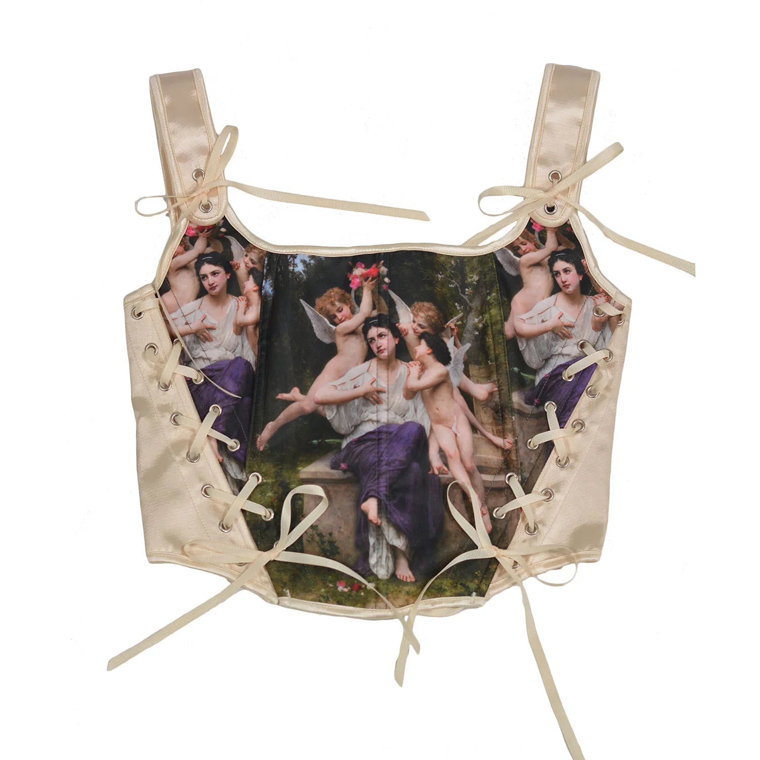 The Louvre Oil Painting Corset | French Art Print Bustier | Fishbone Waist Cincher | Parisian Princess