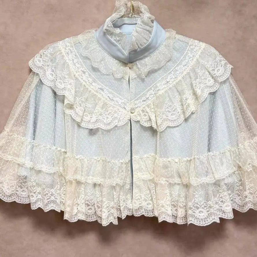 The Petit Cloche Lace Blouse | Bow Cloak Cape Top | Lolita Streetwear Shirt | Parisian Princess