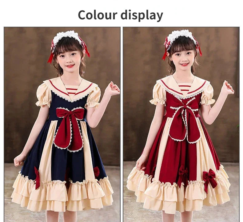 Petite Princess Lolita  Cute Princess Dress New Children's Fashion Birthday Dresses Tutu Send Headpiece 3-15Y 2023
