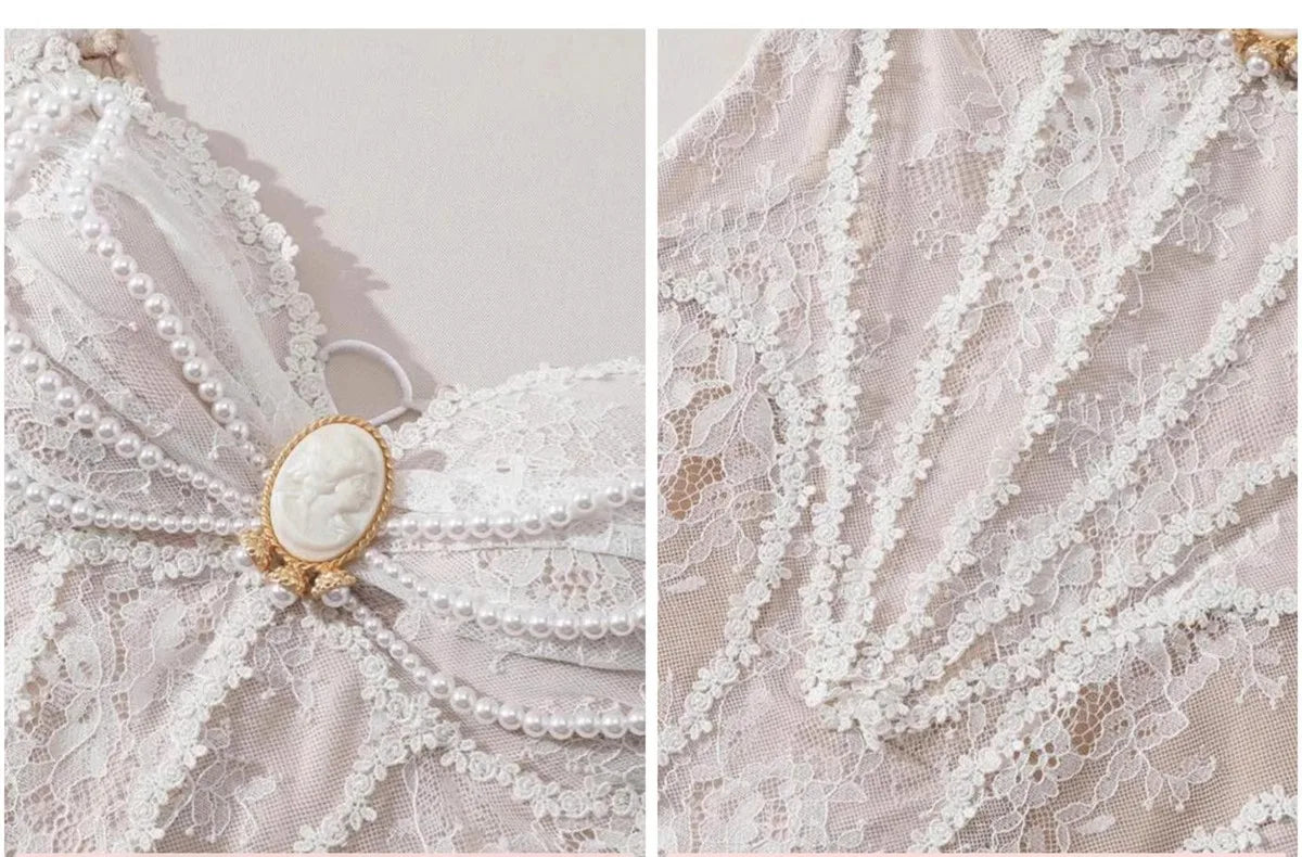 Parisian Romantic Winter Evening Gown Lace Dress Women Vintage Elegant Slim Sexy Birthday Wedding Party Strapless Dress