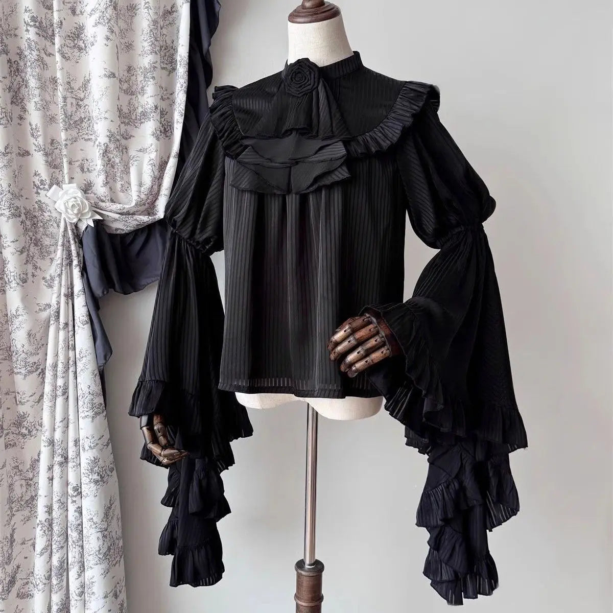 The Tuileries Big Swing Skirt | French Lolita High-Waist Maxi | Patchwork Lace Ankle-Length Saia | Parisian Princess