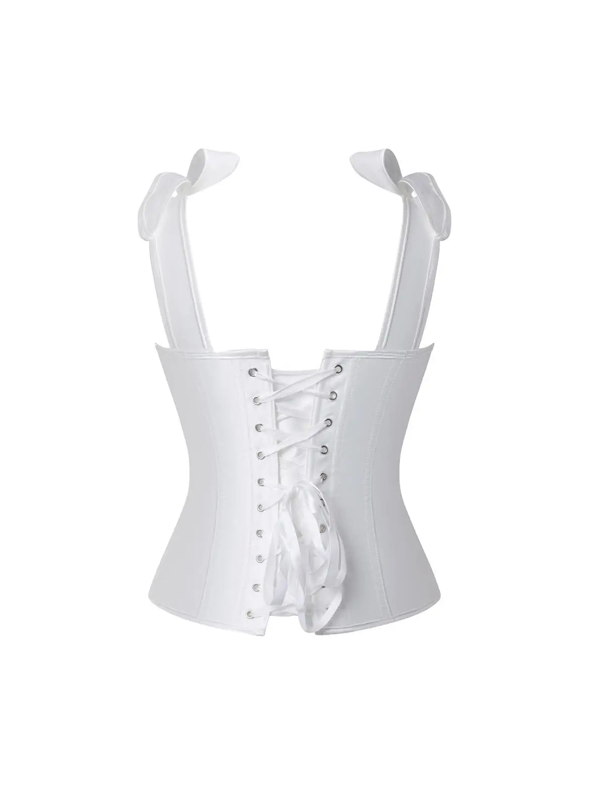 Satin solid color halterdouble shoulder strap adjustable strapless corset for ladies